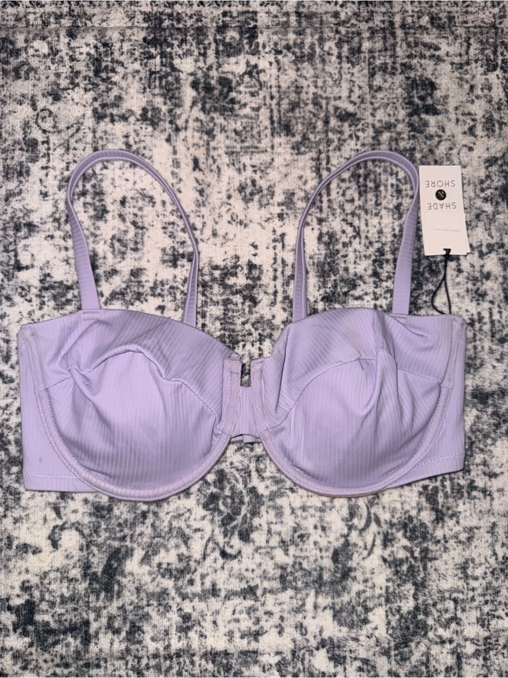 Shade & Shore Lilac Ribbed Underwire Bikini Top